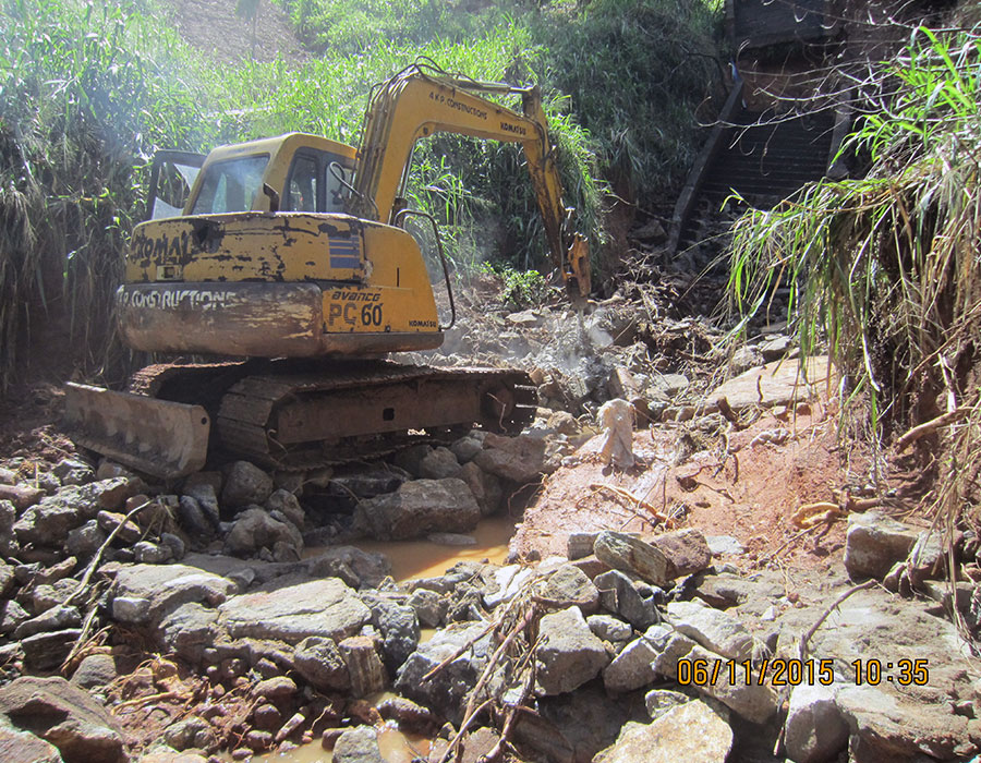 Reconstruction of Damaged Spillway Structure at for - bay Nillambe power station at Doluwa